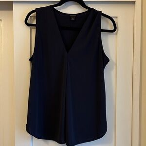 Ann Taylor Black Sleeveless V-Neck Blouse